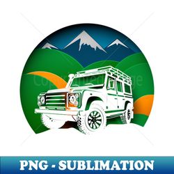 Offroad Land Rover Paper Art Carve - Exclusive PNG Sublimation Download - Enhance Your Apparel with Stunning Detail