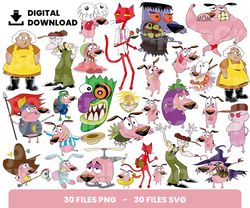 bundle layered svg, courage the cowardly dog svg, love svg, digital download, clipart, png, svg, cricut, cut file