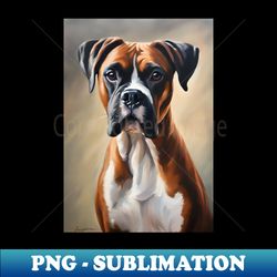 boxer dog breed oil painting - sublimation-ready png file - unleash your inner rebellion