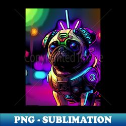 pug droid 3 - png transparent digital download file for sublimation - bold & eye-catching