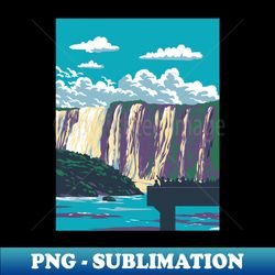iguazu falls in iguazu national park between argentina and brazil wpa art deco poster - aesthetic sublimation digital file - perfect for sublimation art