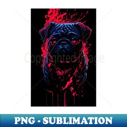 Pug fierce goth 2 - Retro PNG Sublimation Digital Download - Boost Your Success with this Inspirational PNG Download