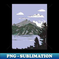 jenny lake in grand teton national park wyoming usa wpa art poster - instant sublimation digital download - perfect for sublimation mastery