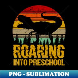 roaring preschool dinosaur - png transparent digital download file for sublimation - create with confidence