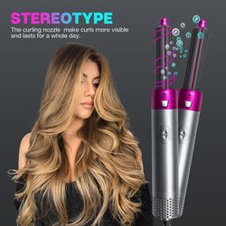 5-in-1 hair styler: curl, straighten, dry with ease