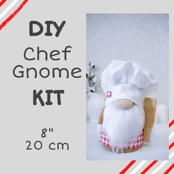 chef gnome diy kit. cute cook gnome for tiered tray kitchen decor