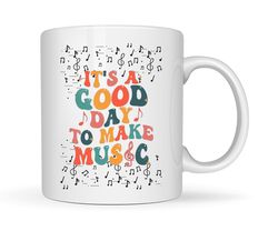 music teacher ceramic coffee mug- christmas teacher appreciation gift for music teachers (music teacher rainbow)