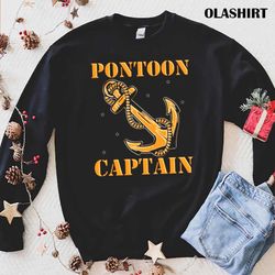 new pontoon captain boat owner boating anchor shirt - olashirt