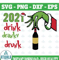 2021 drink drank drunk funny grinch xmas png, christmas 2021 png, quarantined christmas, xmas 2021 sublimation, grinch,