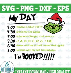 the grinch itinerary, christmas svg png dxf jpg dxf  digital download