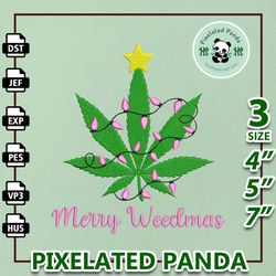 merry weedmas embroidery machine design, smoke that weed embroidery file, retro pink weed christmas embroidery file, ins