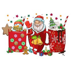 santa christmas coffee png, coffee png, merry xmas png, christmas inspired coffee, christmas latte png instant download