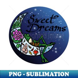 sweet dreams frog on the moon - sublimation-ready png file - spice up your sublimation projects