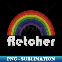 fletcher vintage retro rainbow - digital sublimation download file - instantly transform your sublimation projects