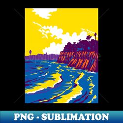 campus point beach on lagoon road isla vista california wpa poster art - premium sublimation digital download - unleash your creativity