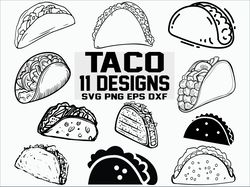 taco svg, mexican food svg, printable files, cricut