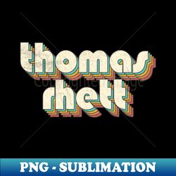 retro vintage rainbow thomas letters distressed style - stylish sublimation digital download - enhance your apparel with stunning detail