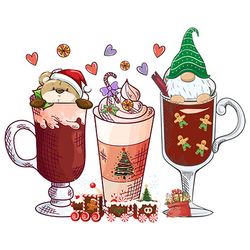 gnome christmas coffee png, coffee png, merry xmas png, christmas inspired coffee, christmas latte png instant download