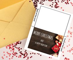 digital christmas card instant download  christmas foldable 7 * 5 inches card for greetings your friends, family