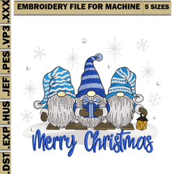 christmas gnome embroidery files, winter gnomes embroidery files, instant download