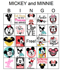 mickey and minnie bingo game,bingo cards printable,bingo party game,50 unique bingo cards,digital download pdf