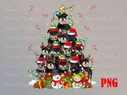 miniature schnauzers dog christmas png, christmas tree png