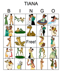 tiana bingo game,bingo cards printable,bingo party game,50 unique bingo cards,digital download pdf