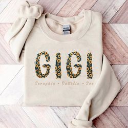 gigi sweatshirt gigi crewneck new gigi gifts grandmother personalized gigi with grandkids names sweater mothers day gift