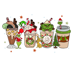 the grinch christmas coffee png, coffee png, merry xmas png, christmas coffee, christmas latte png instant download