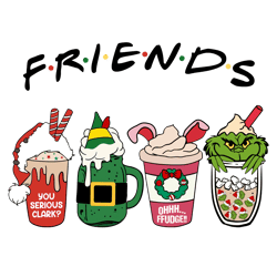 friends christmas coffee png, coffee png, merry xmas png, christmas coffee, christmas latte png instant download