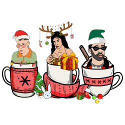 bad bunny christmas coffee png, bad bunny png, merry xmas png, christmas coffee, christmas latte png instant download