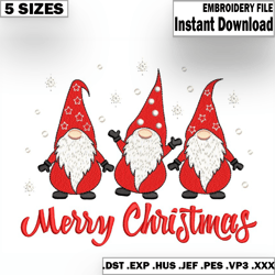 christmas gnome embroidery files, santa gnome embroidery files, instant download