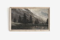 samsung frame tv art winter, winter landscape painting, vintage art, art for tv, digital download.jpg