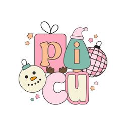 picu nurse pediatric christmas vibes svg for cricut files