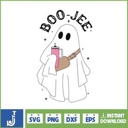boo-jee stanley tumbler inspired ghost svg, fall sublimation design for t-shirt printing sticker spooky halloween svg (1