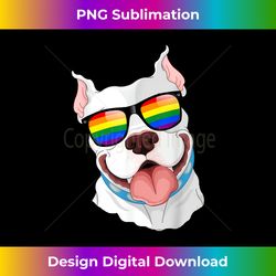 pitbull face rainbow sunglasses gay pride lgbt tshirt gifts - eco-friendly sublimation png download - customize with flair