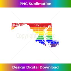 distressed state of maryland lgbt rainbow gay pride long sleeve - luxe sublimation png download - craft with boldness and assurance