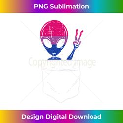 allien in pocket waving lgbtq bisexual flag gay pride bi tank to - classic sublimation png file - immerse in creativity with every design
