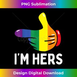 i'm hers rainbow flag lesbian pride lgbtq matching couple - luxe sublimation png download - ideal for imaginative endeavors