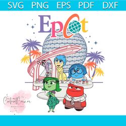 retro inside out epcot characters svg digital cricut file