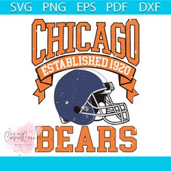 vintage chicago bears football est 1920 svg cricut files