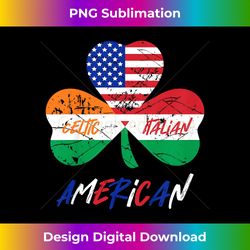 Kids Half Irish Half Italian American Flag Shamrock Heritage - Innovative PNG Sublimation Design - Crafted for Sublimation Excellence