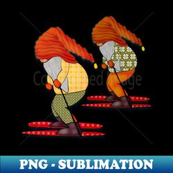cute skiing gnomes - decorative sublimation png file - stunning sublimation graphics