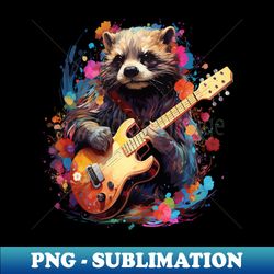 ferret playing guitar - professional sublimation digital download - revolutionize your designs