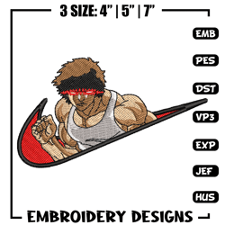 baki angry face nike embroidery design, baki embroidery, nike design, anime design, anime shirt, digital download