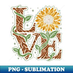 Vintage Sunflower Love - Elegant Sublimation PNG Download - Enhance Your Apparel with Stunning Detail