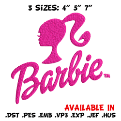 barbie logo and her embroidery, barbie logo and her embroidery, logo design, embroidery file, digital download.