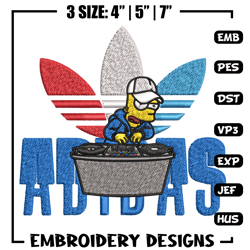 bart dj adidas embroidery design, adidas embroidery, brand embroidery, embroidery file, logo shirt, digital download