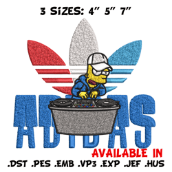 bart dj adidas embroidery design, adidas embroidery, brand embroidery, embroidery file, logo shirt, digital download