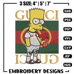 bart gucci embroidery design, gucci embroidery, embroidery file, logo shirt, sport embroidery, digital download